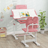 Kid's Study Desk and Chair Set with Tilt Desktop and Book Stand