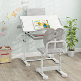 Kid's Study Desk and Chair Set with Tilt Desktop and Book Stand