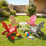 Kids Adirondack Chair All-weather Outdoor Chair for Children with Tilted High Backrest