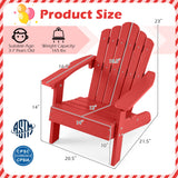 Kids Adirondack Chair All-weather Outdoor Chair for Children with Tilted High Backrest