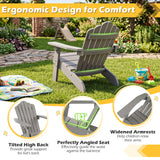 Kids Adirondack Chair All-weather Outdoor Chair for Children with Tilted High Backrest