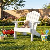 Kids Adirondack Chair All-weather Outdoor Chair for Children with Tilted High Backrest