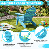 Kids Adirondack Chair All-weather Outdoor Chair for Children with Tilted High Backrest