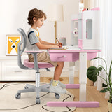 Adjustable Desk Chair with Auto Brake Casters for Kids
