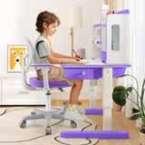 Adjustable Desk Chair with Auto Brake Casters for Kids