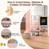 Kids Art Center Wooden Table Bench Set