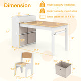 Kids Art Table and Chairs Set with 2 Chairs and Paper Roll