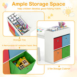Kids Art Table and Chairs Set with 2 Chairs and Paper Roll