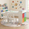 Kids Art Table and Chairs Set with 2 Chairs and Paper Roll