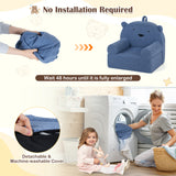 Kids Bear Sofa Toddler Foam Couch with Soft Fleece Fabric Cover