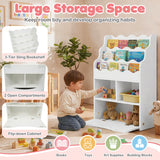 Kids Bookcase with 3-Tier Sling Bookshelf with Shelves Open Cubes and Flip Down Cabinet