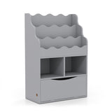 Kids Bookcase with 3-Tier Sling Bookshelf with Shelves Open Cubes and Flip Down Cabinet