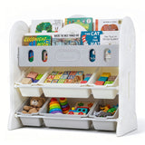 Kids Bookshelf and Toy Storage Organizer with 2 Front-Facing Racks