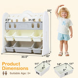 Kids Bookshelf and Toy Storage Organizer with 2 Front-Facing Racks
