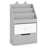 Kids Bookshelf and Toy Storage Organizer with Drawers and Hook for Kids Room