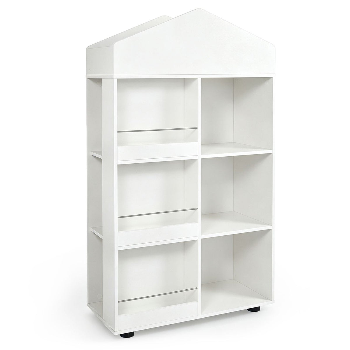 Kids Bookshelf and Toy Storage Organizer 4-Tier House-Shaped Toddler Bookcase