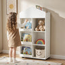 Kids Bookshelf and Toy Storage Organizer 4-Tier House-Shaped Toddler Bookcase