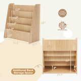 4-Tier Kids Bookshelf with Deep Compartments for Bedroom