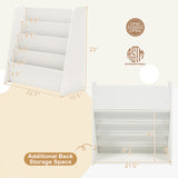 4-Tier Kids Bookshelf with Deep Compartments for Bedroom