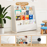 4-Tier Kids Bookshelf with Deep Compartments for Bedroom