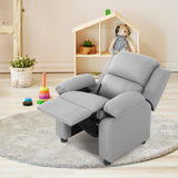 Deluxe Kids Armchair Recliner Headrest Sofa w/ Storage Arms