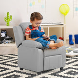 Deluxe Kids Armchair Recliner Headrest Sofa w/ Storage Arms