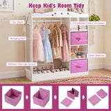 Kids Dress Up Storage with Full Length Mirror and Open Shelves