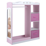 Kids Dress Up Storage with Full Length Mirror and Open Shelves