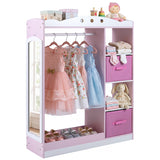 Kids Dress Up Storage with Full Length Mirror and Open Shelves
