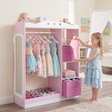 Kids Dress Up Storage with Full Length Mirror and Open Shelves