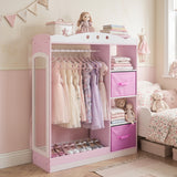 Kids Dress Up Storage with Full Length Mirror and Open Shelves