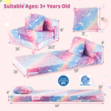 Kids Folding Sofa Bed Floor Mattress Glow in the Dark with Pillow