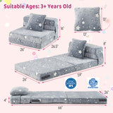 Kids Folding Sofa Bed Floor Mattress Glow in the Dark with Pillow