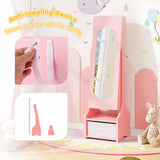 Freestanding Kids Jewelry Armoire Cabinet with Storage and 2 Tilt Angles