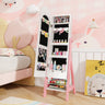 Kids Jewelry Organizer with Full Length Mirror Drawers and Storage Shelves