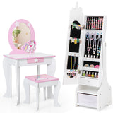 Kids Jewelry Armoire Cabinet with Storage and 2 Tilt Angles