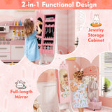 Kids Jewelry Armoire Cabinet with 2 Tilt Angles and Large Capacity