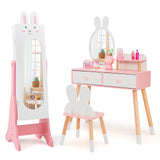 Kids Jewelry Armoire Cabinet with 2 Tilt Angles and Large Capacity