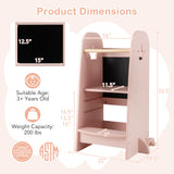 Kids Kitchen Tower Adjustable with Chalkboard and Safety Rail