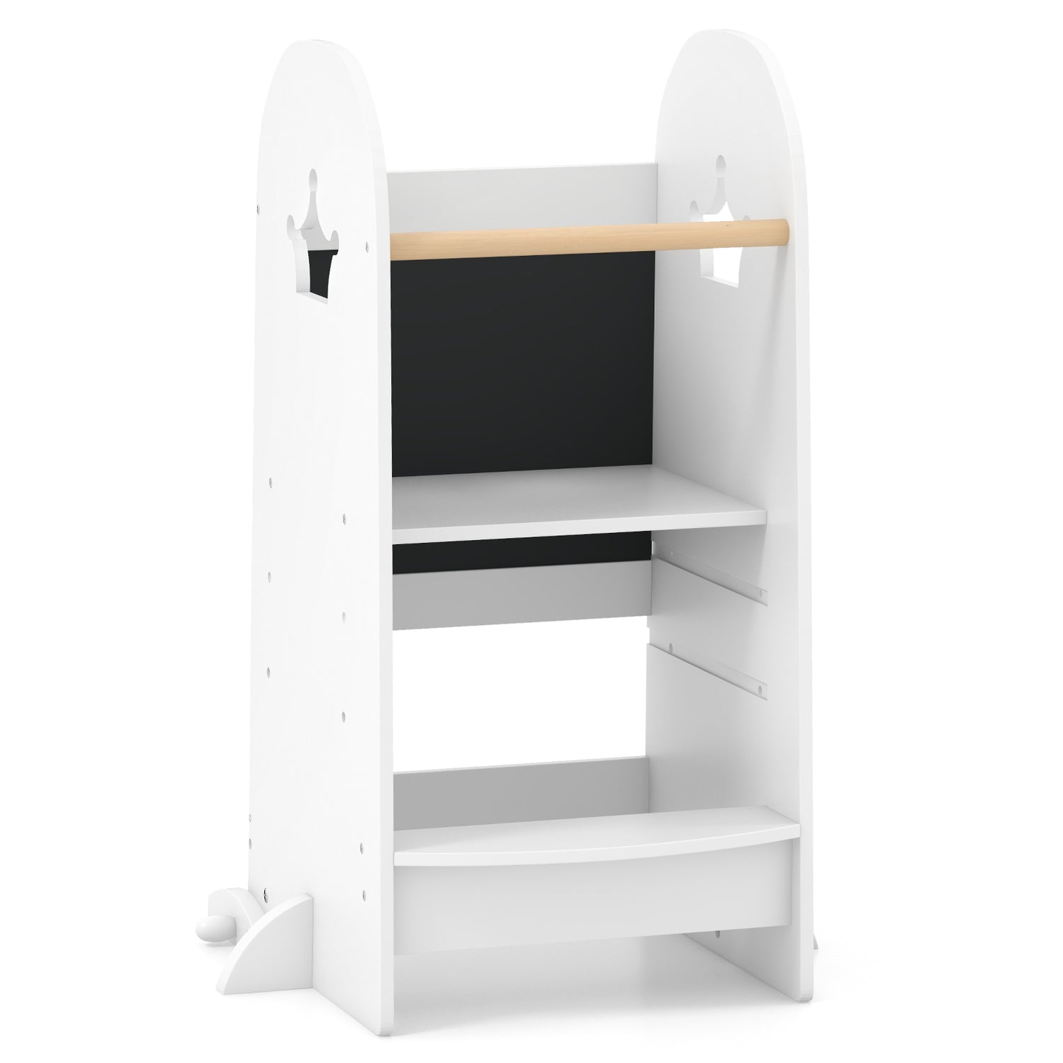 Kids Kitchen Tower Adjustable with Chalkboard and Safety Rail