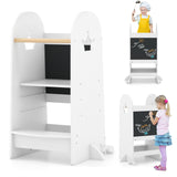 Kids Kitchen Tower Adjustable with Chalkboard and Safety Rail