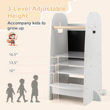Kids Kitchen Tower Adjustable with Chalkboard and Safety Rail