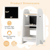 Kids Kitchen Tower Adjustable with Chalkboard and Safety Rail