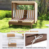 Kids Patio Lounge Chair with Cup Holders and Awning