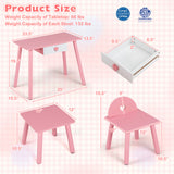 Kids Pretend Nail Salon Playset with Wooden Toddlers Makeup - Pink