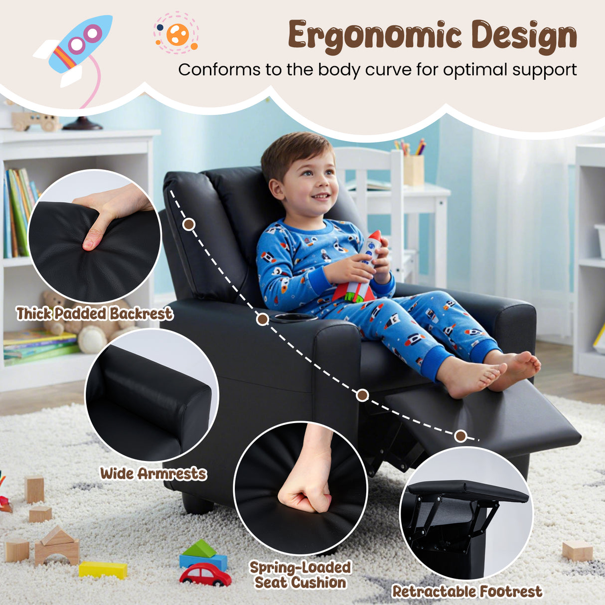 Kids Recliner Armchair Sofa