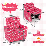 Kids Recliner Chair Push Back Toddler Reclining Armchair with Cup Holder