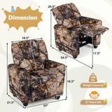 Kids Recliner Chair Push Back Toddler Reclining Armchair with Cup Holder