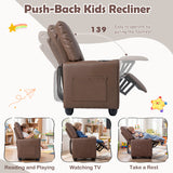Kids Recliner with Cup Holder & Armrests and Adjustable Backrest Footrest