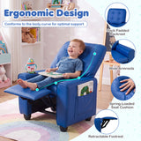 Kids Recliner with Cup Holder & Armrests and Adjustable Backrest Footrest
